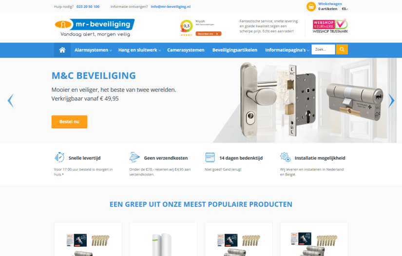 Home Security Systems Online Store "Mr. Beveiliging" screenshot 1